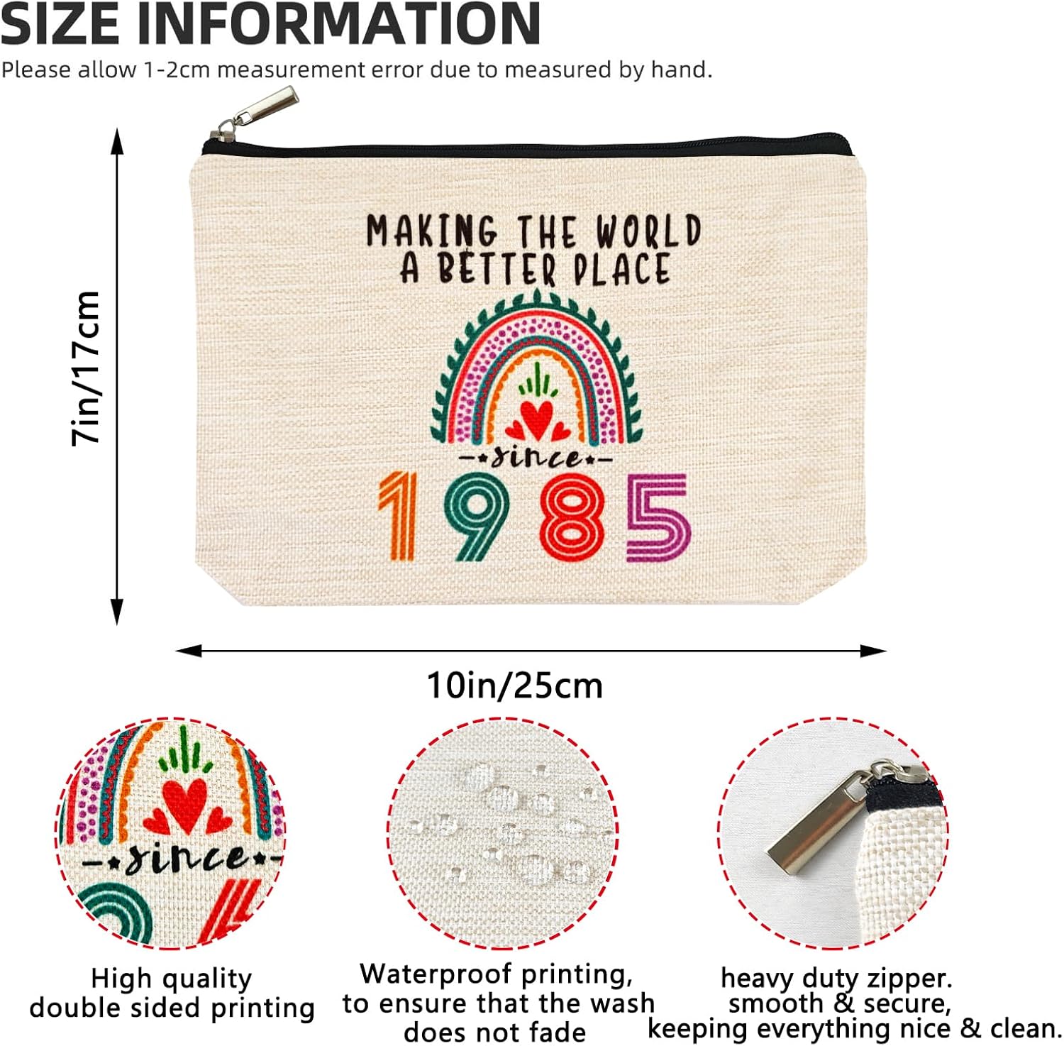 40th Birthday Gifts Women Makeup Bag, Happy 40th Birthday Decorations Woman, Best 40 Year Old Gifts