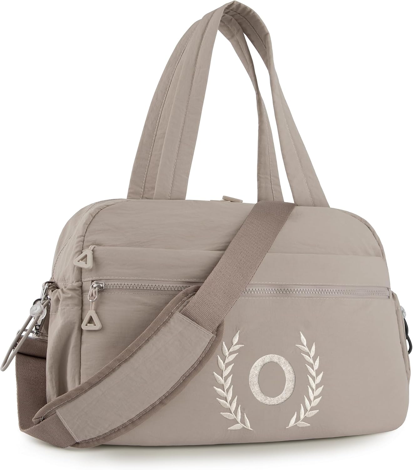 Gym Duffle Bag for Women – Embroidered Custom Initial Sports Bag for Men – Personalized Travel & Workout Duffel with Luggage Sleeve – Thoughtful Gift for Mom, Girl, Daughter, Mother (Camel, O)
