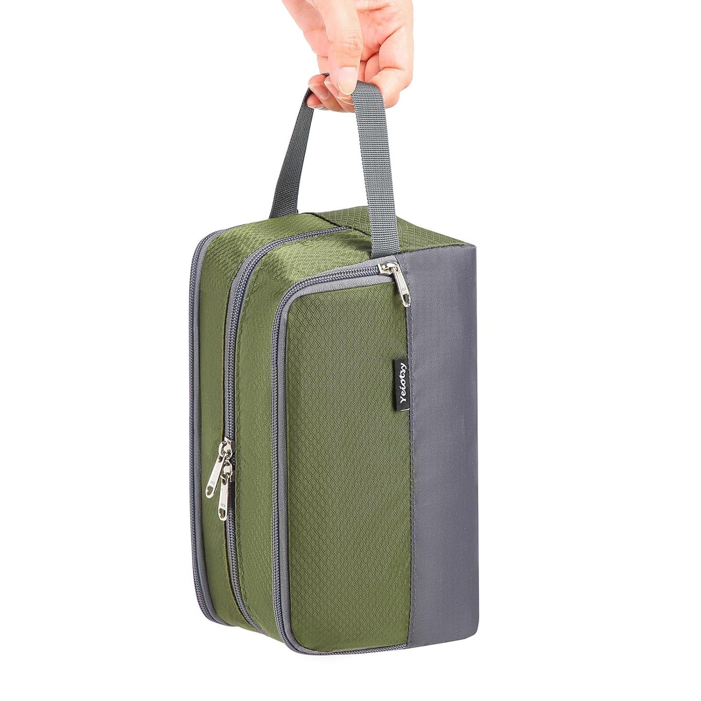 Yeiotsy Boys Toiletry Bag - Kids Travel Dopp Kit with Mesh Pockets, Compact Organizer for Gym, Camping, Hiking (Army Green)