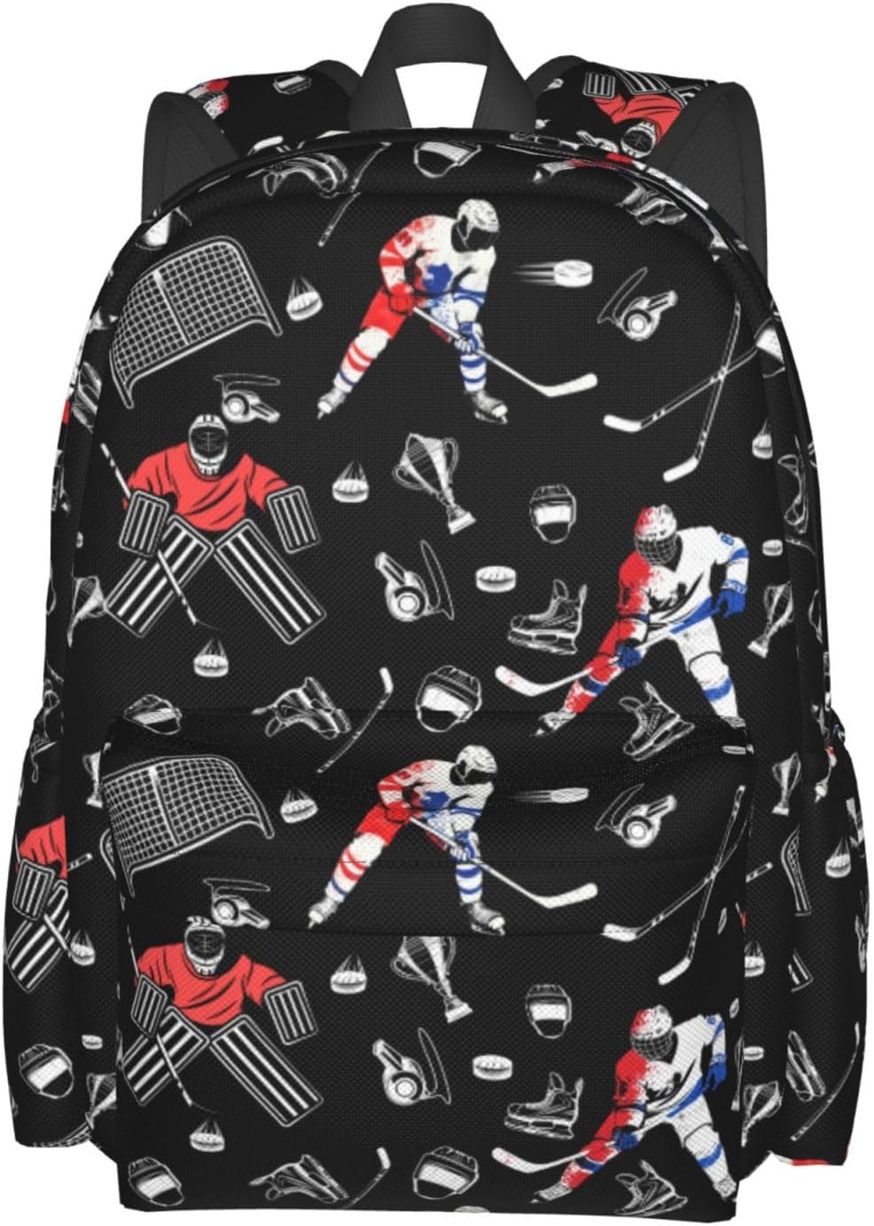 Hockey Backpack School Bag Lightweight Bookbag Laptop Travel Daypack For Kids Girls Boys Teens