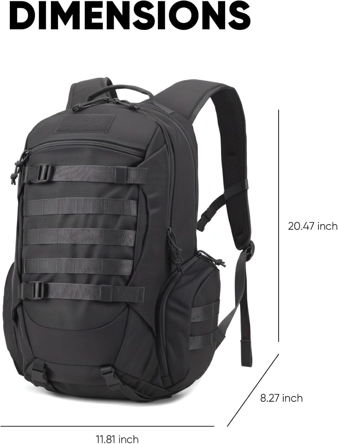 35L Tactical Backpack for Men, MOLLE Military Bug Out Bag, Waterproof Rucksack for Hiking with
