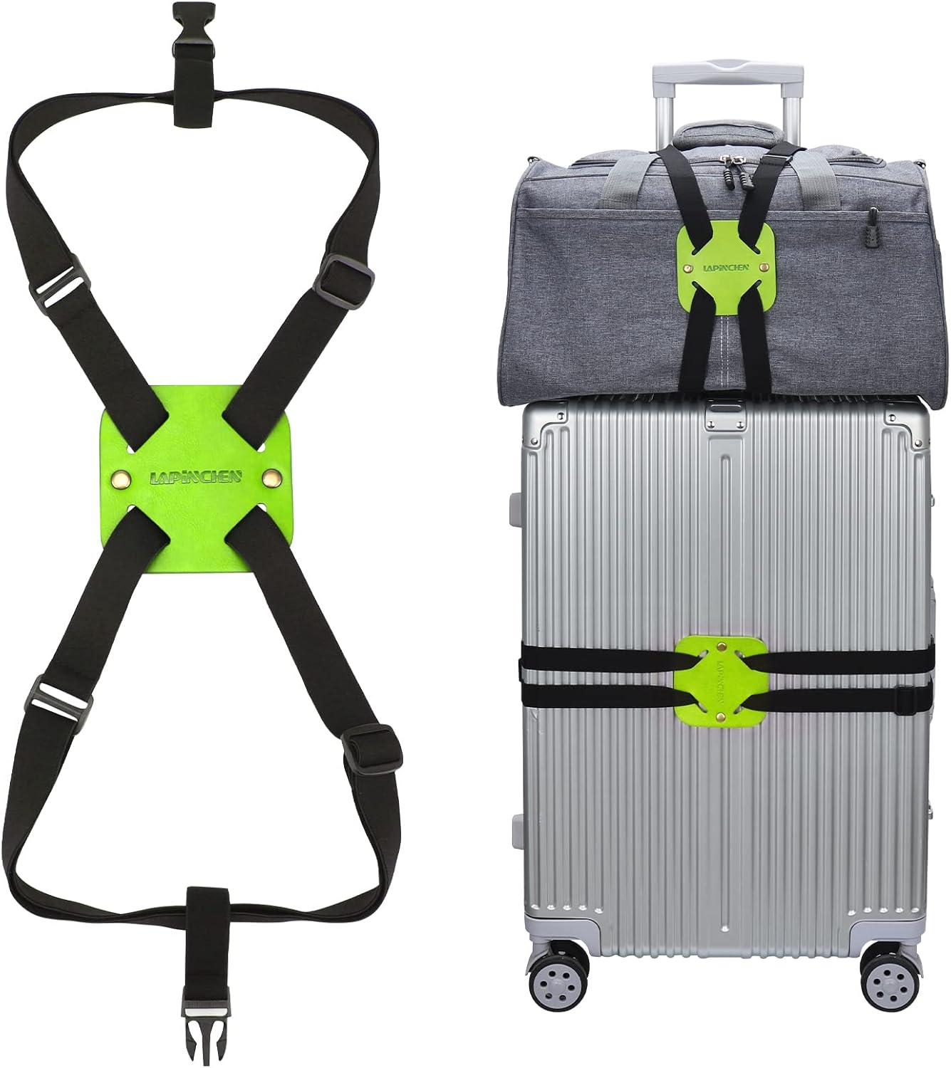 Luggage Straps, Bag Bungee, Luggage Bungee, Luggage Straps Suitcase Adjustable Belt, Adjustable and Portable Travel Suitcase Accessory (Green)