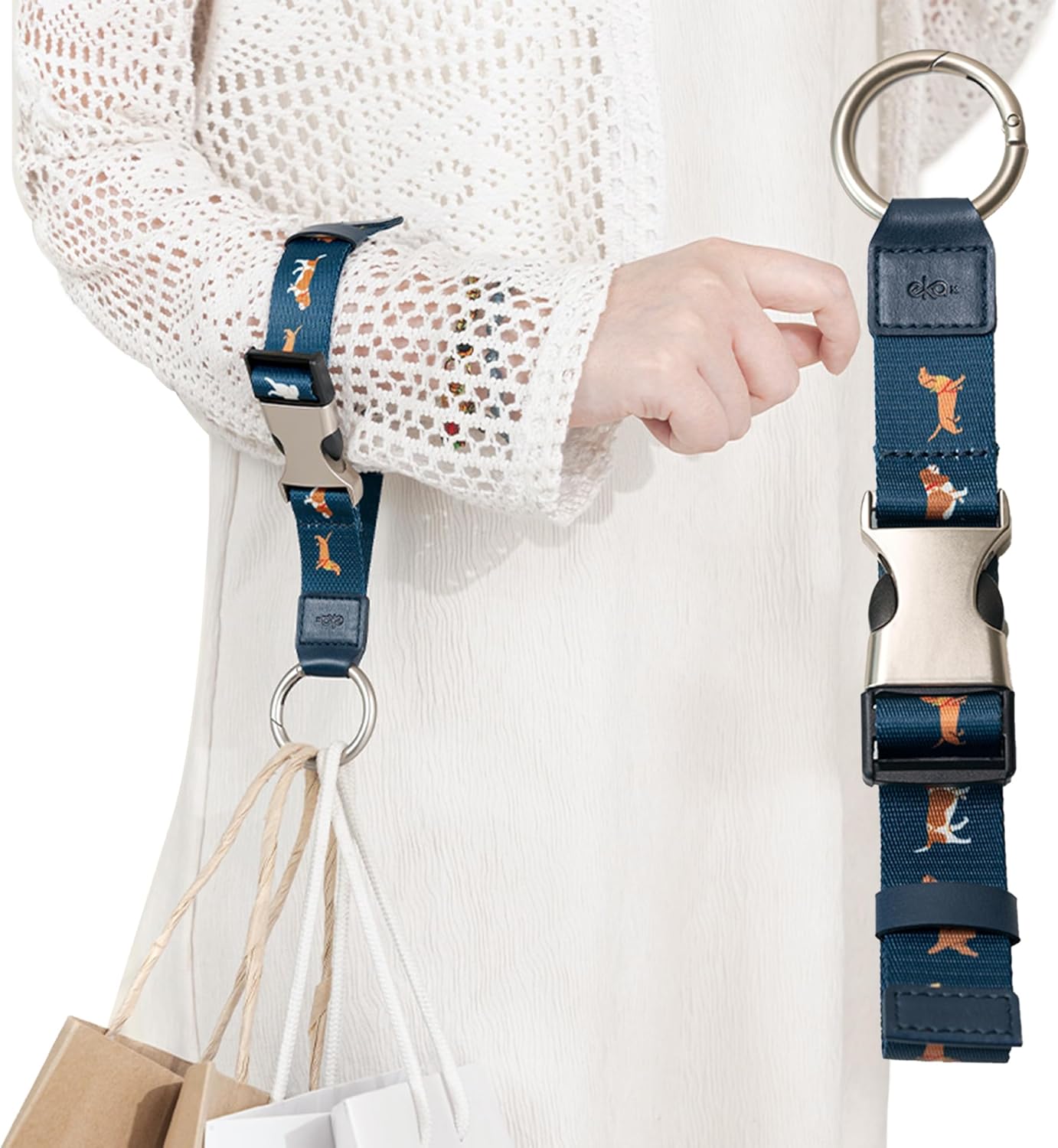 Add-a-Bag Luggage Strap, Adjustable Travel Carry Strap with Ring Hooks & Buckle, Heavy-Duty Bag Holder & Jacket Gripper, Luggage Straps/Luggage Belt, Travel Clip for Carry-On Suitcase & Backpack
