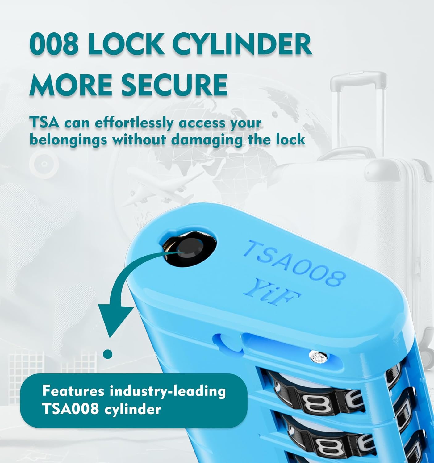 ANVIL TSA Approved Luggage Locks – High Security TSA008 Combination Travel Locks with Inspection Indicator for Suitcases and Backpacks. (3, Bule)