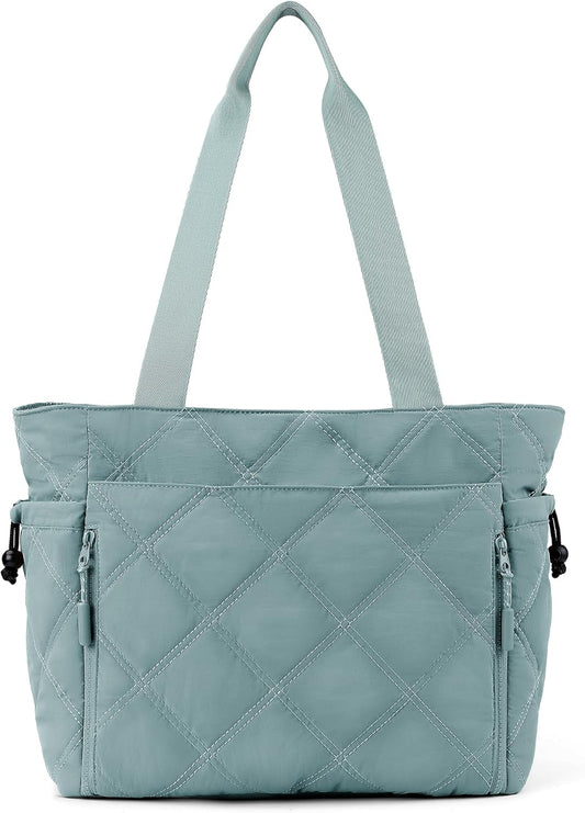 befen Laptop Tote Bag for Women Work, Travel Tote Bags Nurse Puffer Quilted Handbags, Lightweight Waterproof Beach Purse