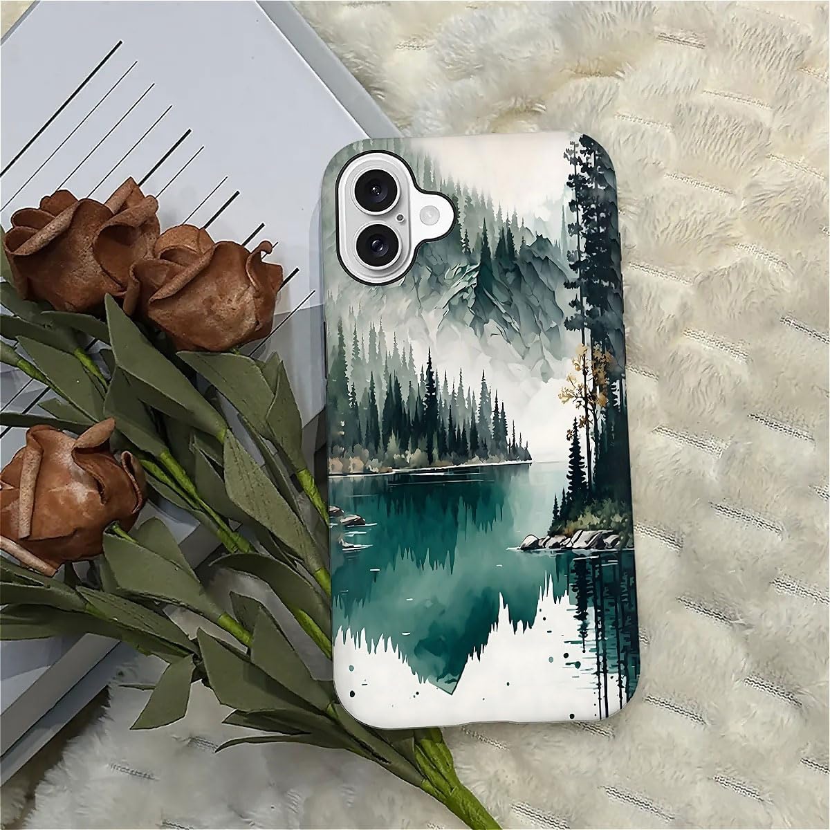 SEized Case Compatible with for iPhone 16,Mountain Forest Landscape Phone Case for Girl Women Boy Men,Durable Protection Phone Case for iPhone 16