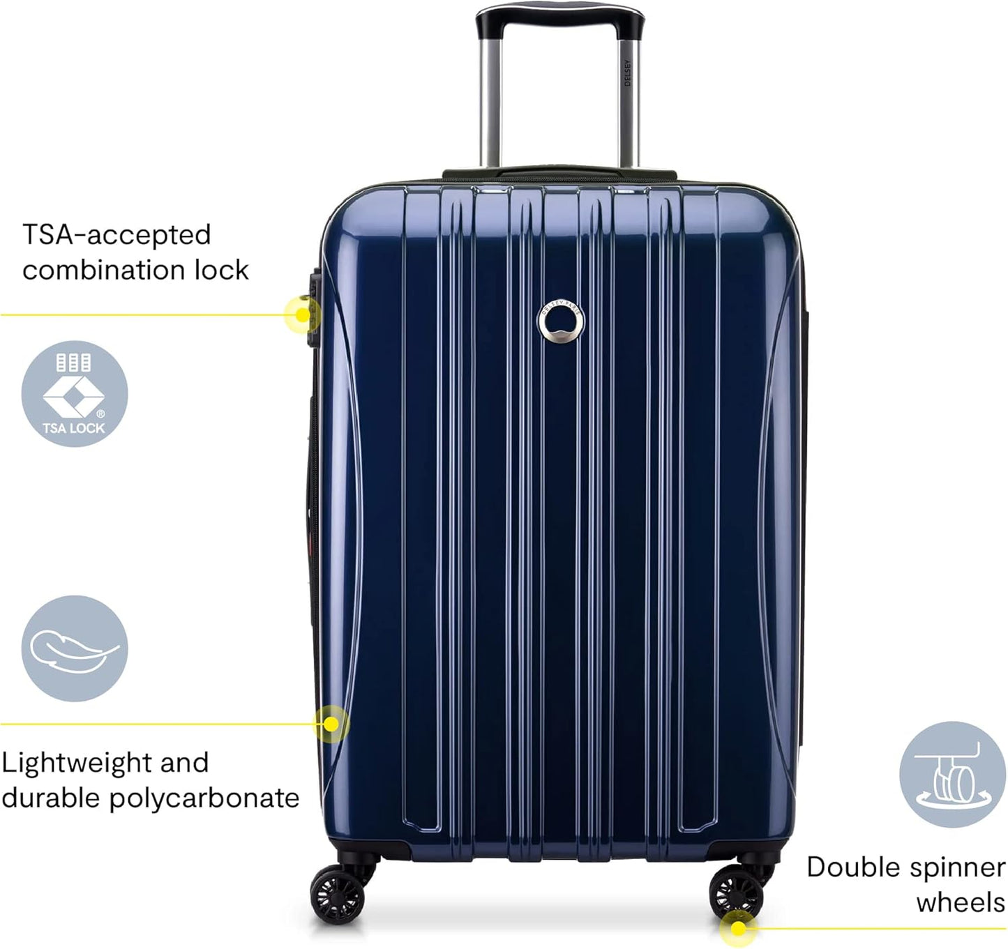 DELSEY PARIS Helium Aero Hardside Expandable Luggage with Spinner Wheels, Brick Red, 2-Piece Set