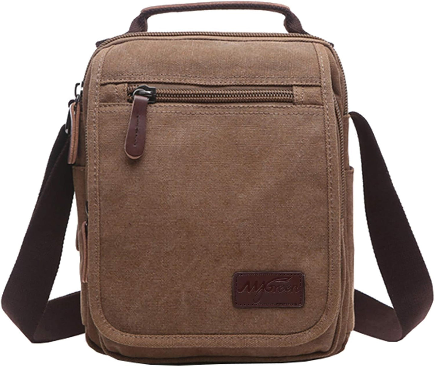 mygreen Small Canvas Crossbody Shoulder Bag Messenger Bag Work Bag