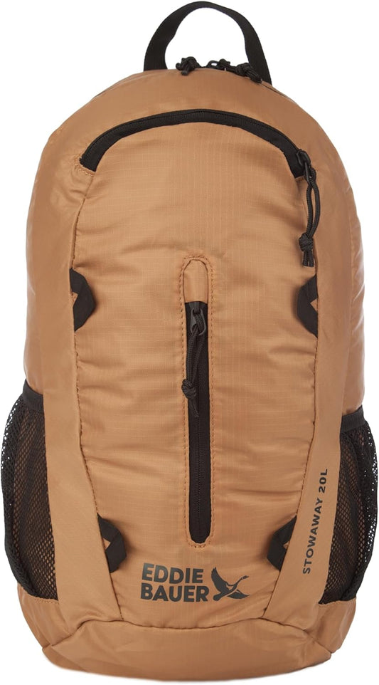 Eddie Bauer Stowaway Packable 20L Backpack-Made from Ripstop Polyester, Tobacco, One Size