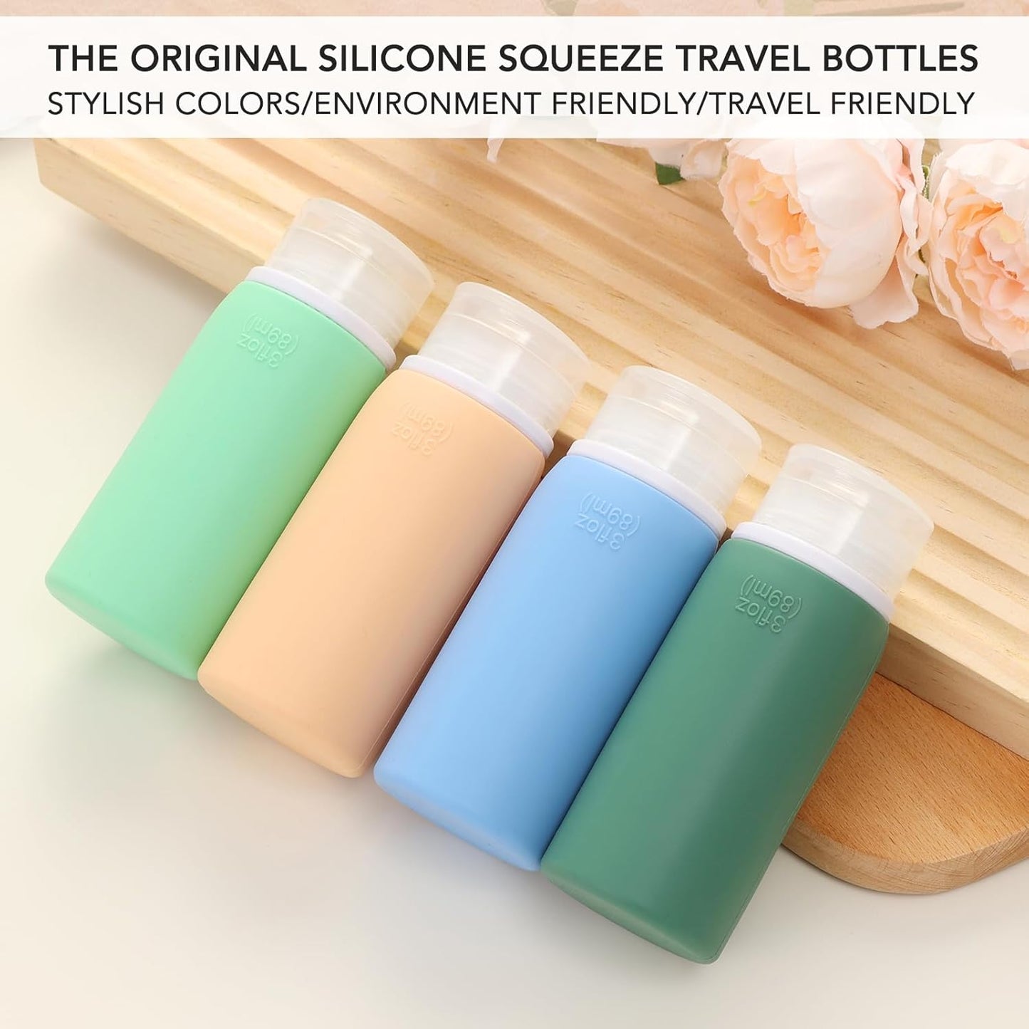 Muslish 21 Pack Travel Bottles for Toiletries, Leak-Proof TSA Compliant Silicone Travel Size