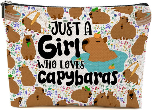 Funny Capybara Makeup Bag, Capybara Gifts for Women, Capybara Lovers Cosmetic Bag Travel Organizer Bags Makeup Pouch, Capybara Stuff Animal Lovers Gifts for Girls Daughter Christmas birthday Gifts