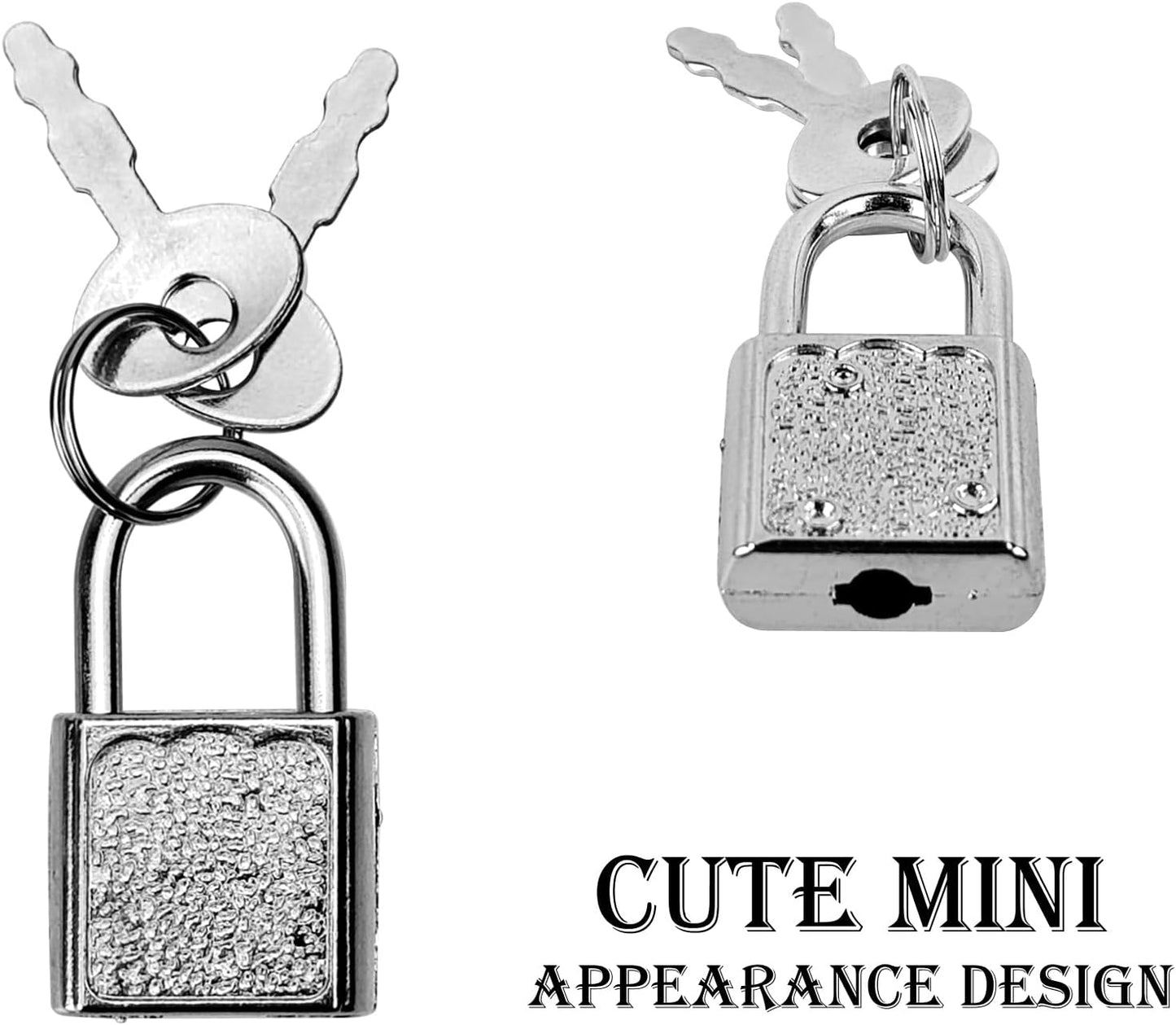 5 Pack Mini Diary Padlock, Small Locks with Keys, Tiny Luggage Locks for Travel, Journal, Jewelry, Backpack, Boxes (Square, 5)
