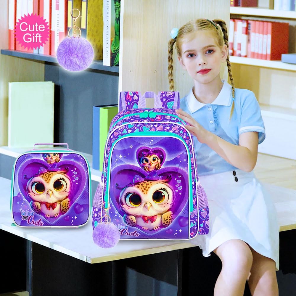 16" Backpack for Girls Boys 4-8, 3Pcs Kids Bookbag Set with Lunch Box, School Bag for Preschool