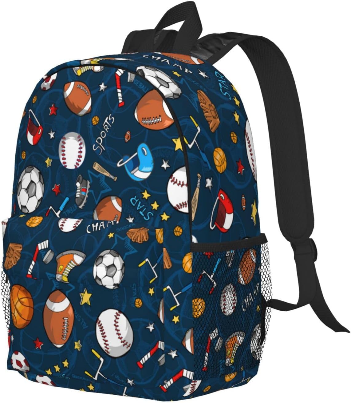 exroozy Sports Backpack for Boys Girls Basketball Soccer Baseball School Bags Blue Shoulder Bags Travel Backpack Bookbag 15 inch Gift for Kids Toddler