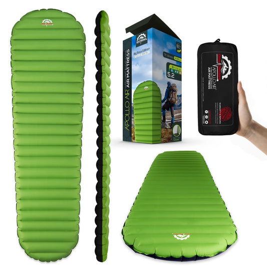 Gear Doctors® ApolloAir 5.2 R-Value [17oz] Ultralight Insulated Inflatable Camping Sleeping Pad
