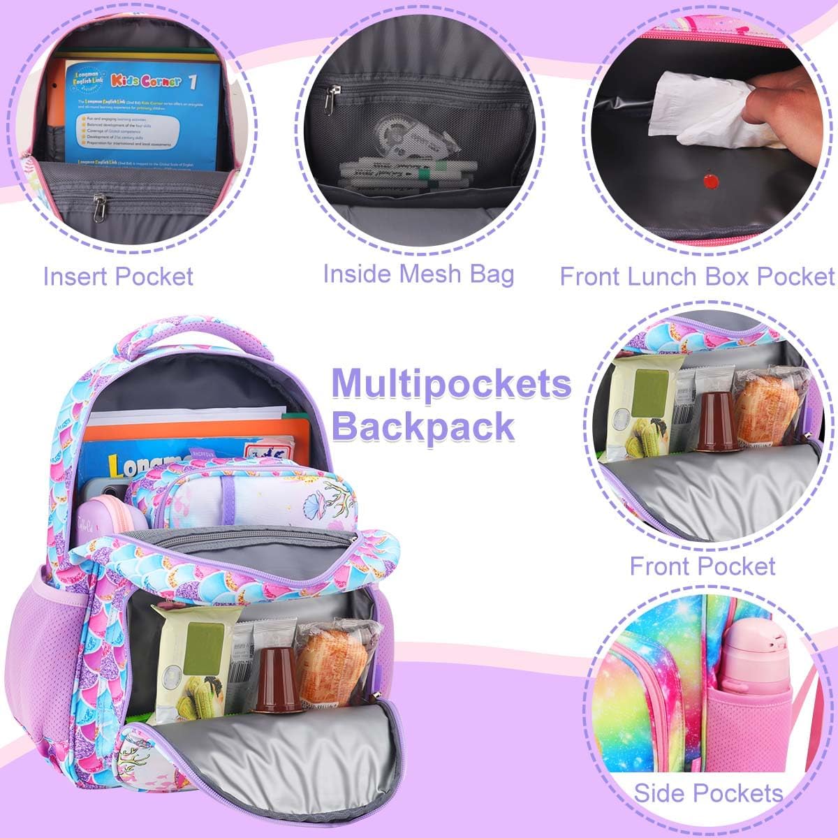 RHCPFOVR Kids Backpack for Girls - Girls Backpack 3-8 Ages Butterfly for Kids 15 Inch School Bookbag for Kindergarten Elementary School Bookbag for Girl 1st 2nd Grade