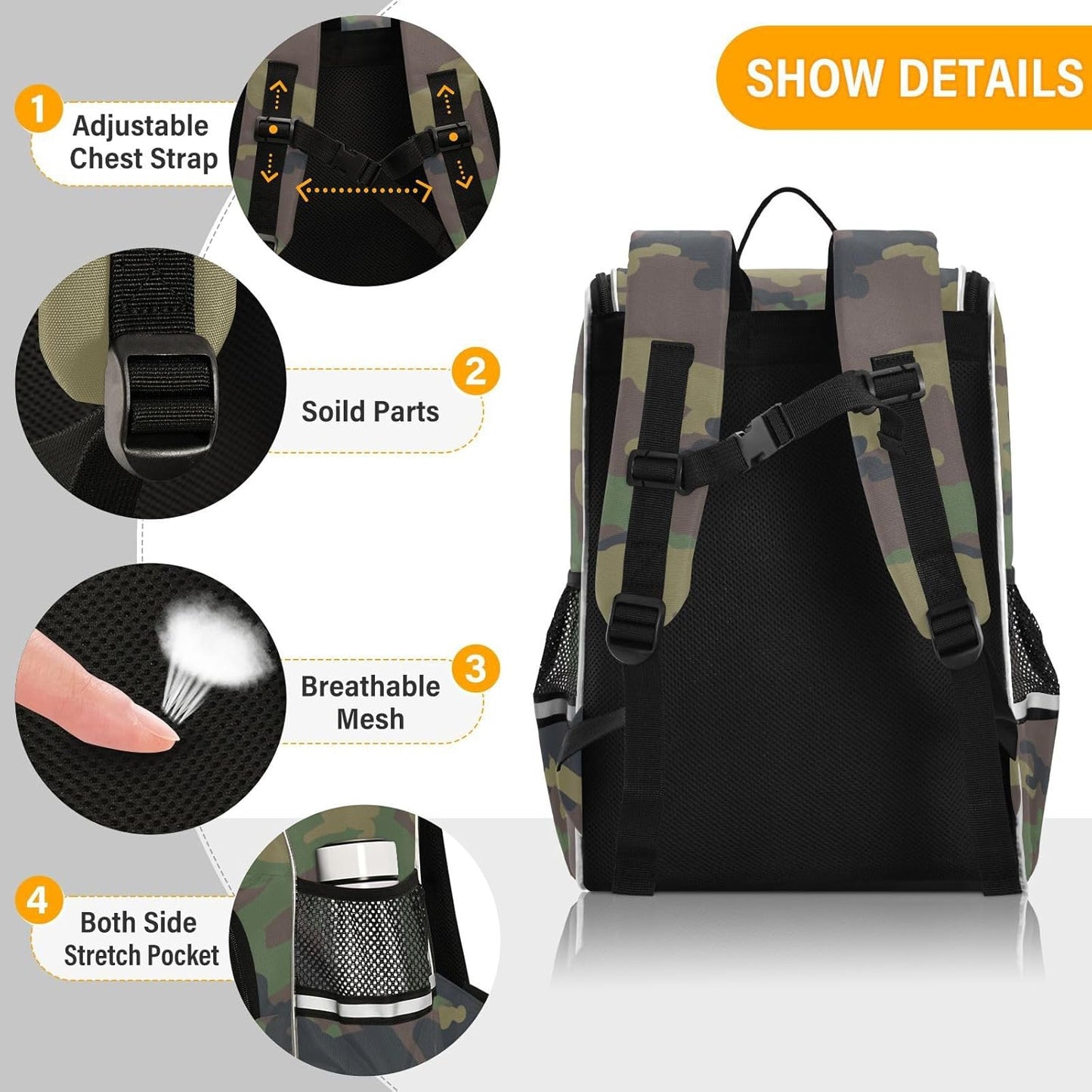 Camouflage Cute Backpack For Girls Kids Backpack Boys Teen School Bag Bookbag Travel Daypacks