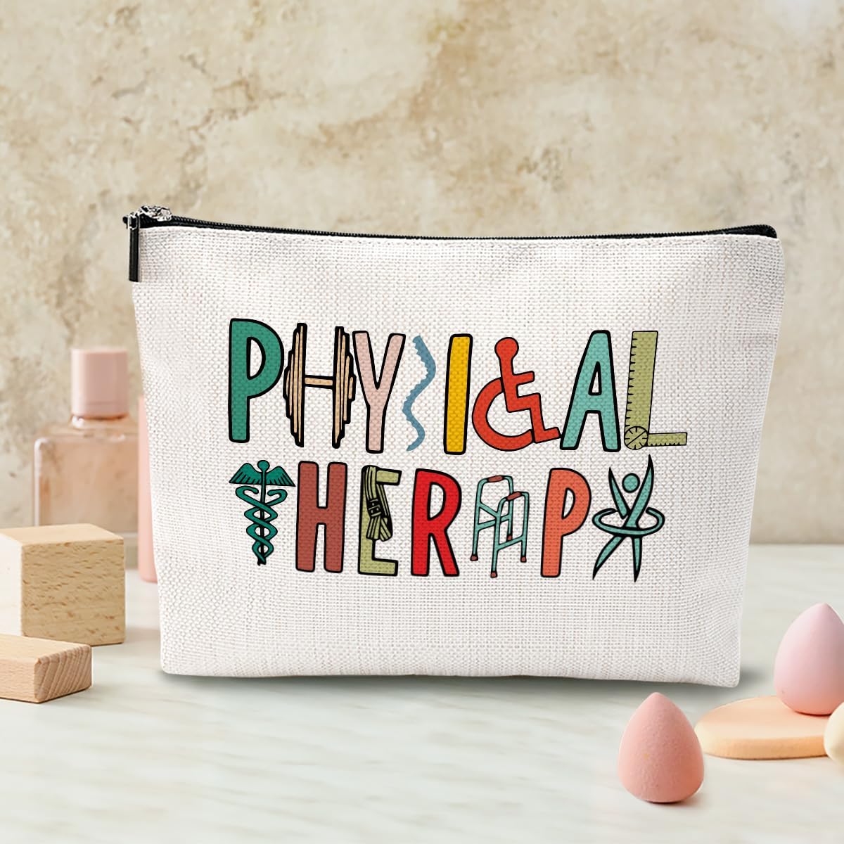 Physical Therapy Gifts Physical Therapist Gifts Makeup Bag Occupational Therapy Gift Inspirational Cosmetic Bag for Women Friend Physiotherapist PT Assistant Birthday Christmas Appreciation