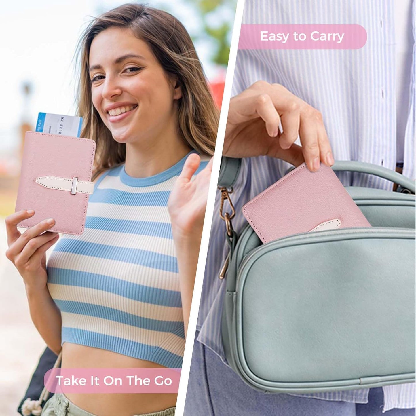Passport Holder with Airtag for Women/Men,Airtag Passport Wallet for Travel,Cute Passport Holder Rfid Blocking,Travel Wallet for Cards Passport Cover Case