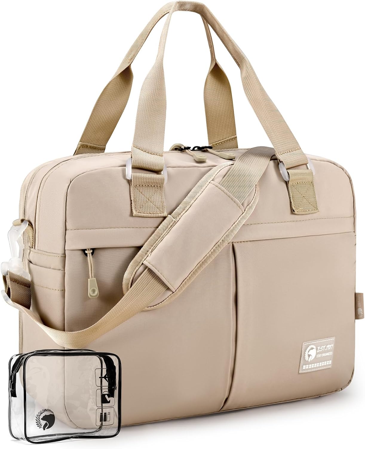 40x30x15cm Personal Item Travel Bag Expandable 40x30x25cm Gym Bag Lightweight Duffle Bag Mens Weekender Bags for Women with Wet Pocket for Overnight Hospital Carry on Bags for Airplanes Camel
