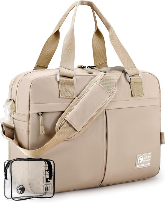 40x30x15cm Personal Item Travel Bag Expandable 40x30x25cm Gym Bag Lightweight Duffle Bag Mens Weekender Bags for Women with Wet Pocket for Overnight Hospital Carry on Bags for Airplanes Camel