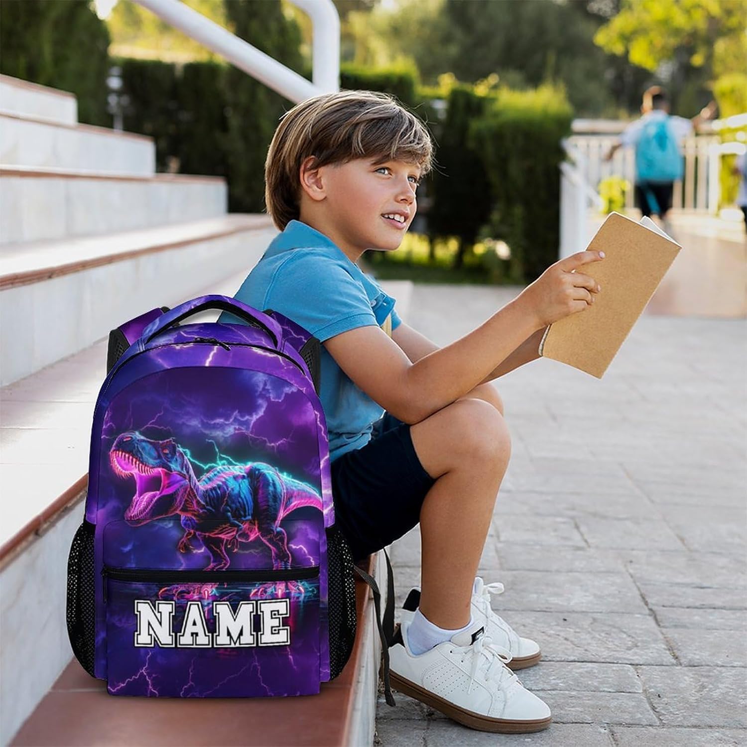 Kids Backpack, Personalized Colorful Boys Bookbag, Dinosaur Backpacks, Gift for Kid Back to School