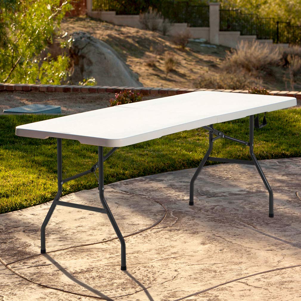 BestOffice | 6FT Folding Table | White | Portable Plastic Table