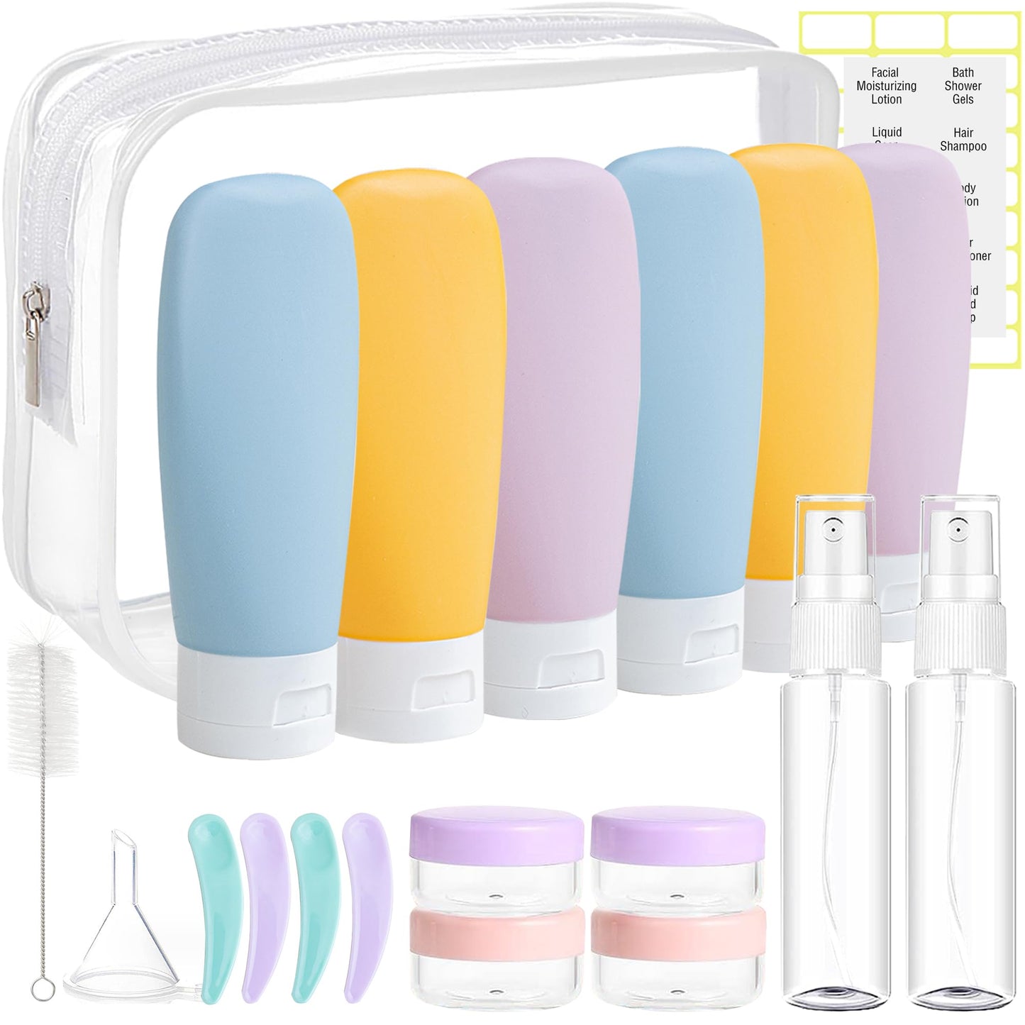 DEWSENSI 20 Pack Travel Bottles Set for Toiletries