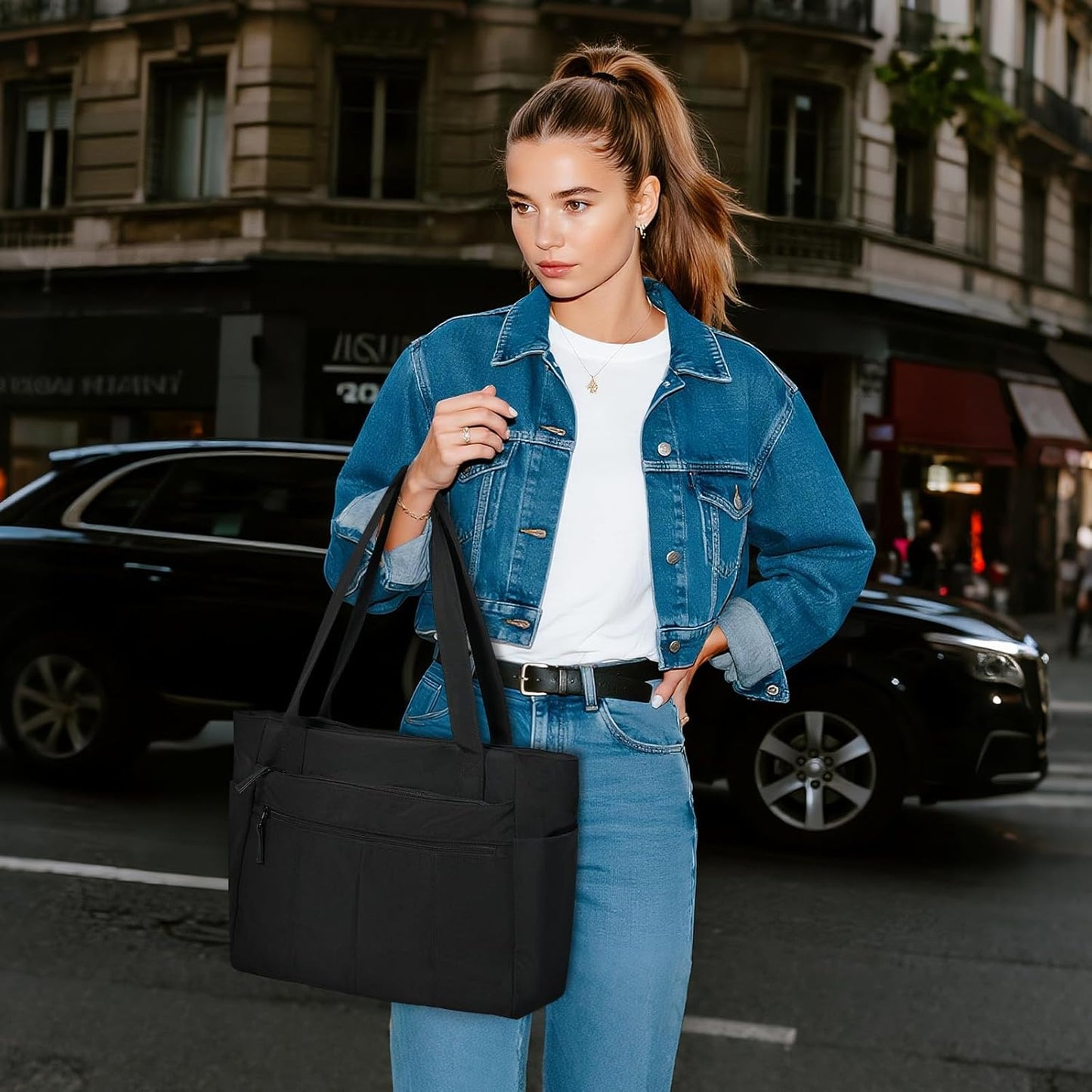 Tote Bag for Women Shoulder Bag Work Bags with Zipper Lightweight Handbags for Travel,Work,School