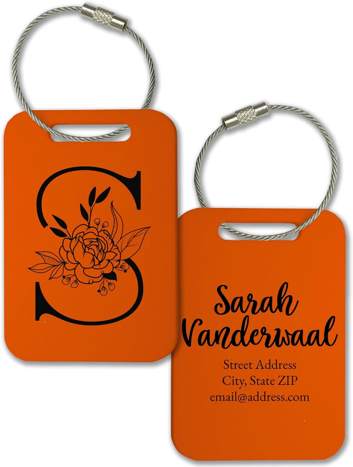 Personalized Monogram Name Tag for Luggage (3 or 6 Count Pack) | Custom Tag for Suitcase | Acrylic