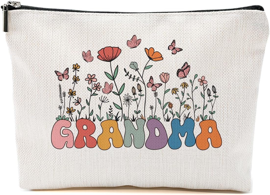 Gifts for Grandma Makeup Bag, Mothers Day Cosmetic Bag Grandmother Gifts for Granny Nana Gigi Appreciation Grandma Gift, Birthday Gift, Christmas Makeup Pouch Toiletry Zipper Bags, Organizer
