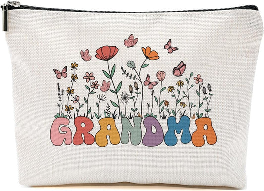 Gifts for Grandma Makeup Bag, Mothers Day Cosmetic Bag Grandmother Gifts for Granny Nana Gigi Appreciation Grandma Gift, Birthday Gift, Christmas Makeup Pouch Toiletry Zipper Bags, Organizer