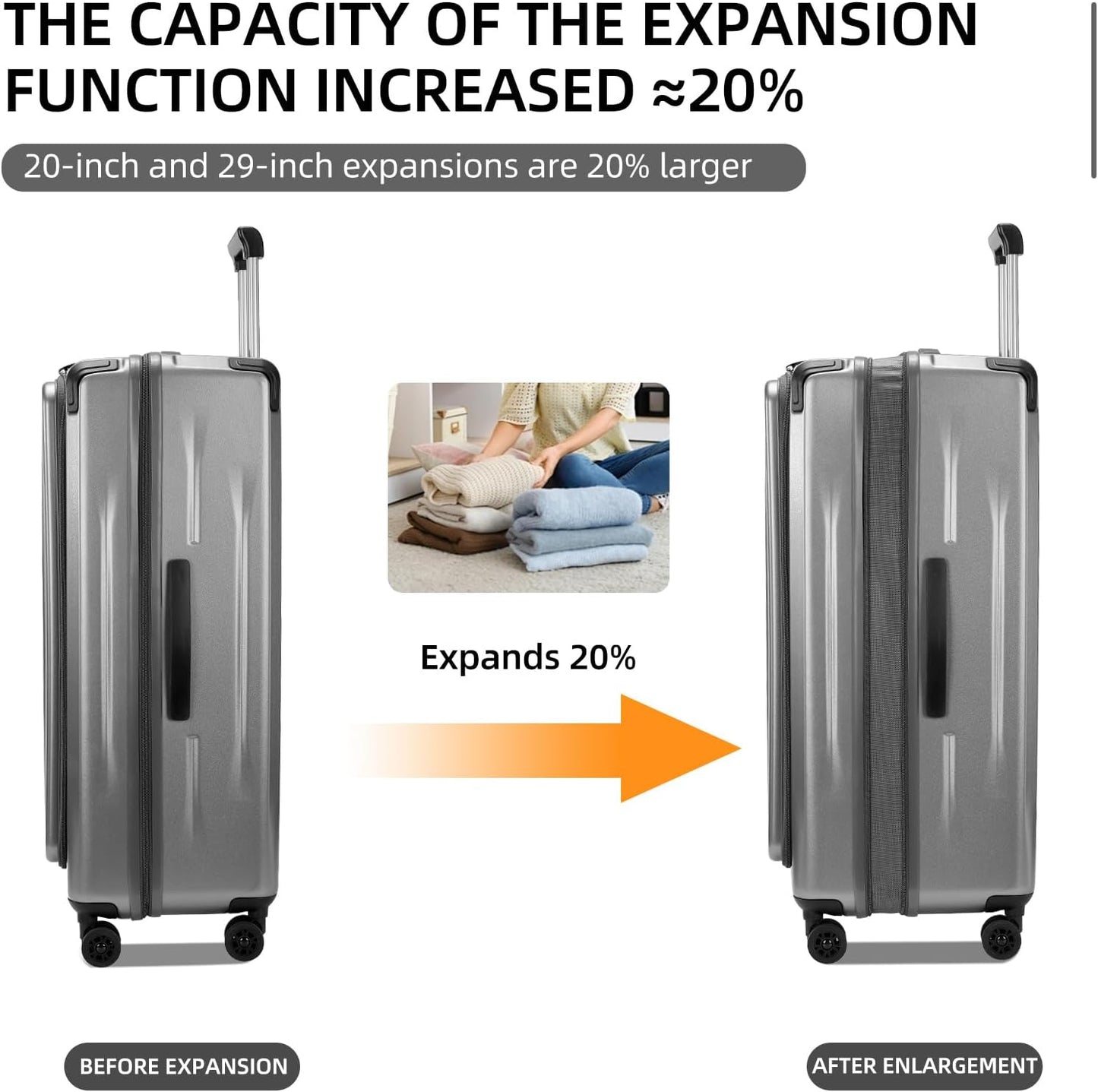 Premium 29 Inch Luggage, Top Opening Aluminum Frame Airline Approved ABS+PC Hard Shell Suitcases with Silent Wheels, TSA Lock, Front Pocket and Wet-dry Separated Six-piece set