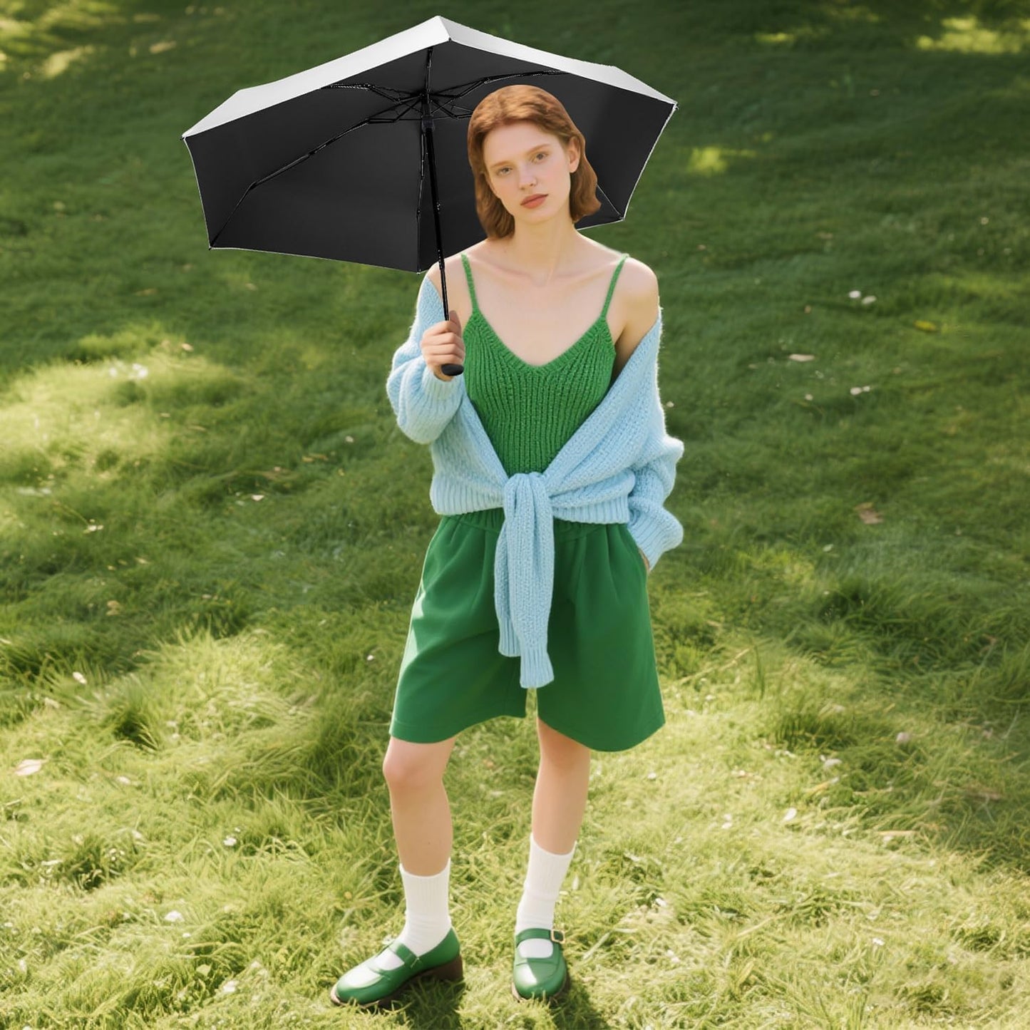 LEAGERA UPF 50+ Mini Umbrella for Travel - Compact Folding Sun Umbrella for Walking Summer Lightweight Purse Small Umbrellas for Women Girls