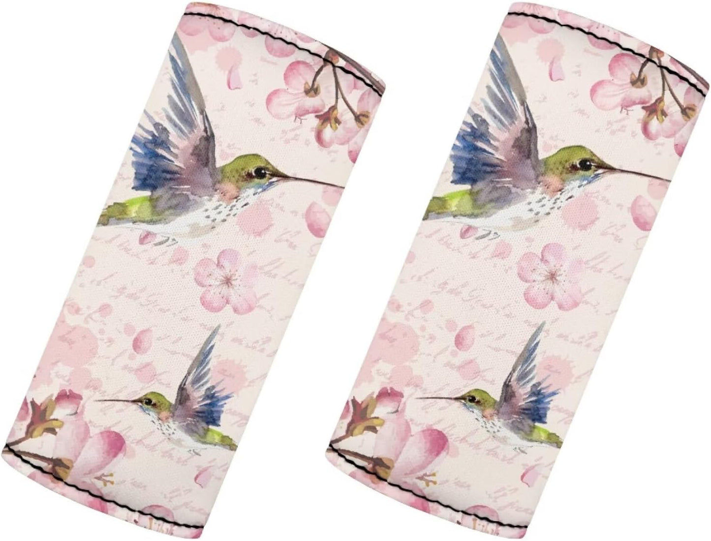 Hummingbird Luggage Handle Wrap Grip Cover Set of 2 Pcs,Portable Luggage Identifiers for Suitcase Teens Adults Sleeve Cover Fancy