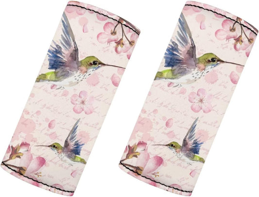 Hummingbird Luggage Handle Wrap Grip Cover Set of 2 Pcs,Portable Luggage Identifiers for Suitcase Teens Adults Sleeve Cover Fancy