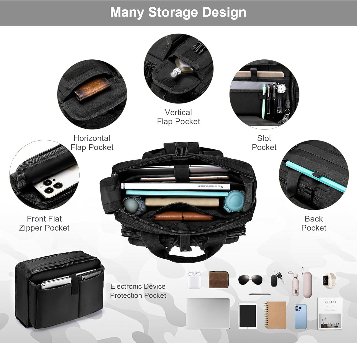 Stypos Tactical Messenger Bag Briefcase for Man Military Laptop Bag 14 Inch/15.6 Inch /17.3 Inch Messenger Shoulder Work Bag