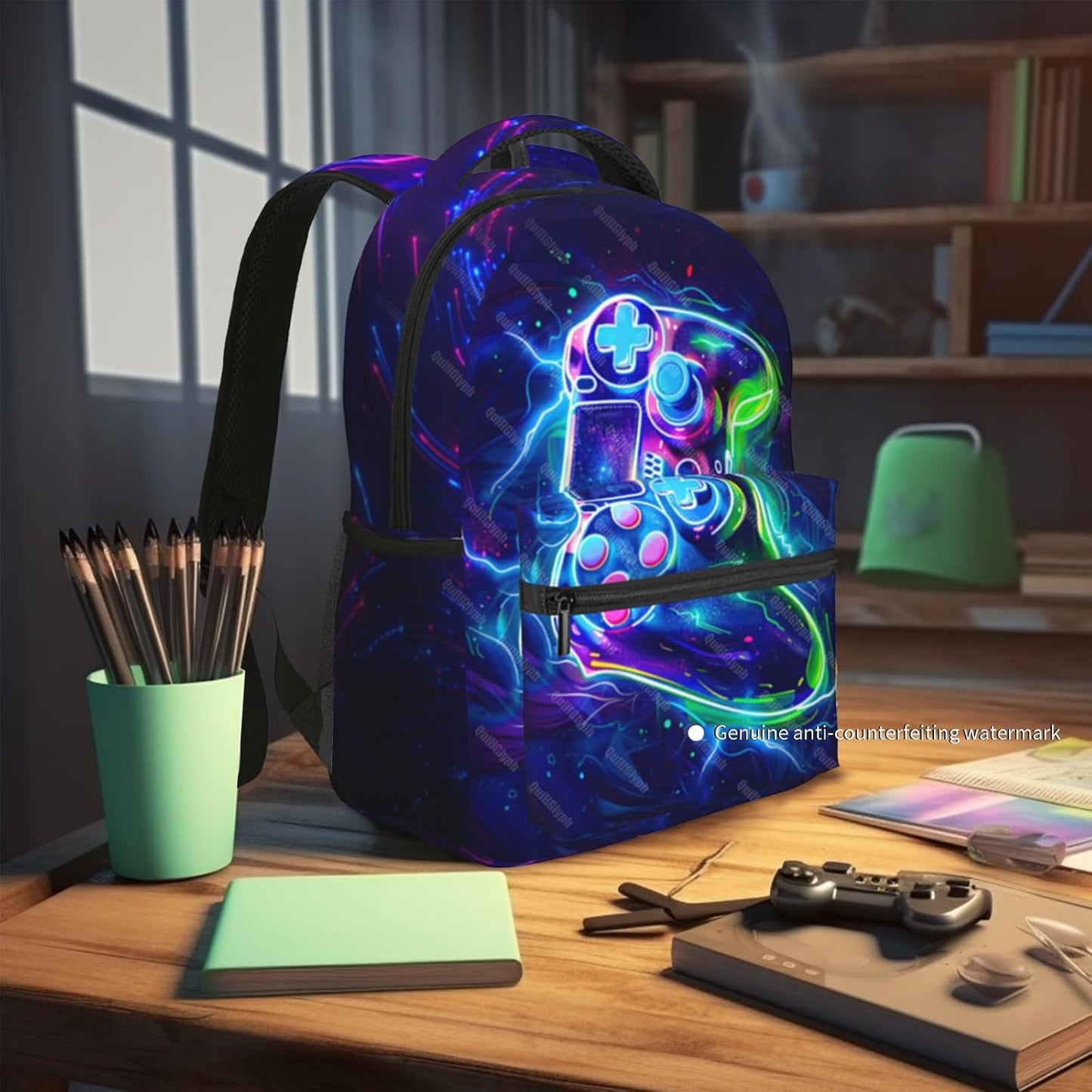 Game School Backpack For Boys Abstract Gamepad Boys Backpack For Kids Children Teens Backpacks Ages