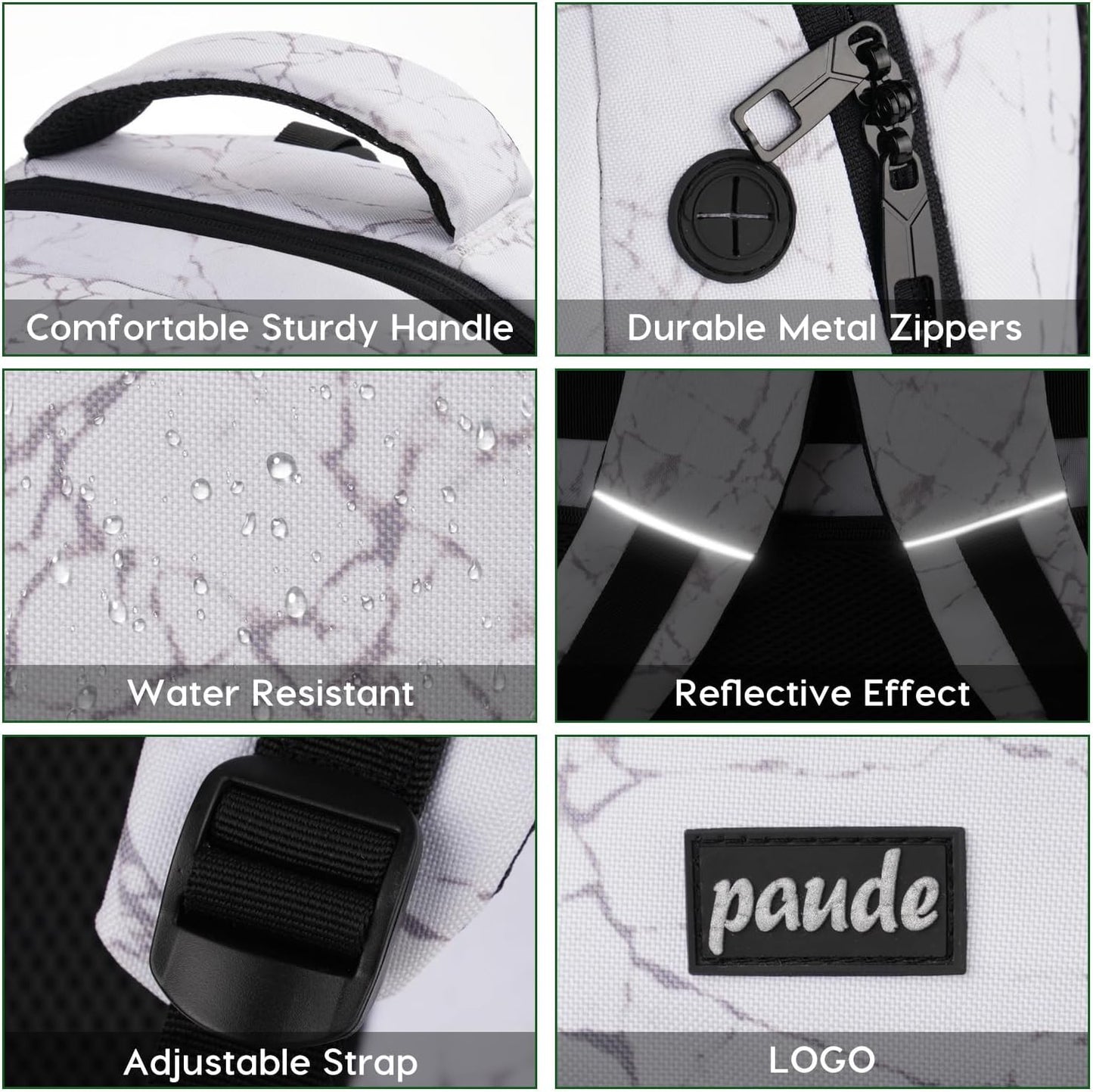Paude Backpack for Men,College Backpack High School Bookbag for Teen Boys Laptop Bookbag with USB Port