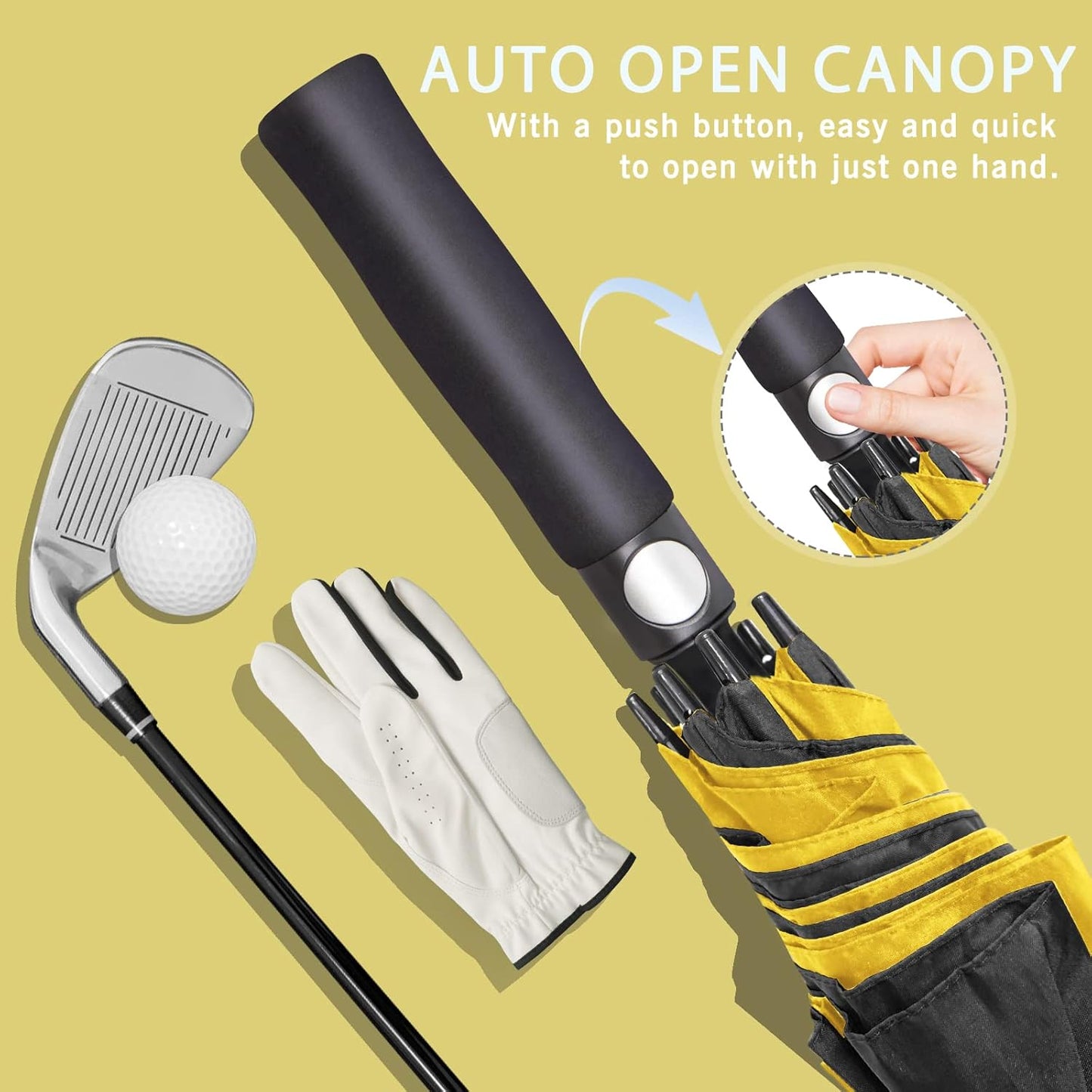 ZOMAKE Golf Umbrella Windproof, Extra Large Oversized Heavy Duty Double Canopy for Rain, Sports Games & Push Cart(51/54/62/68/72Inch)
