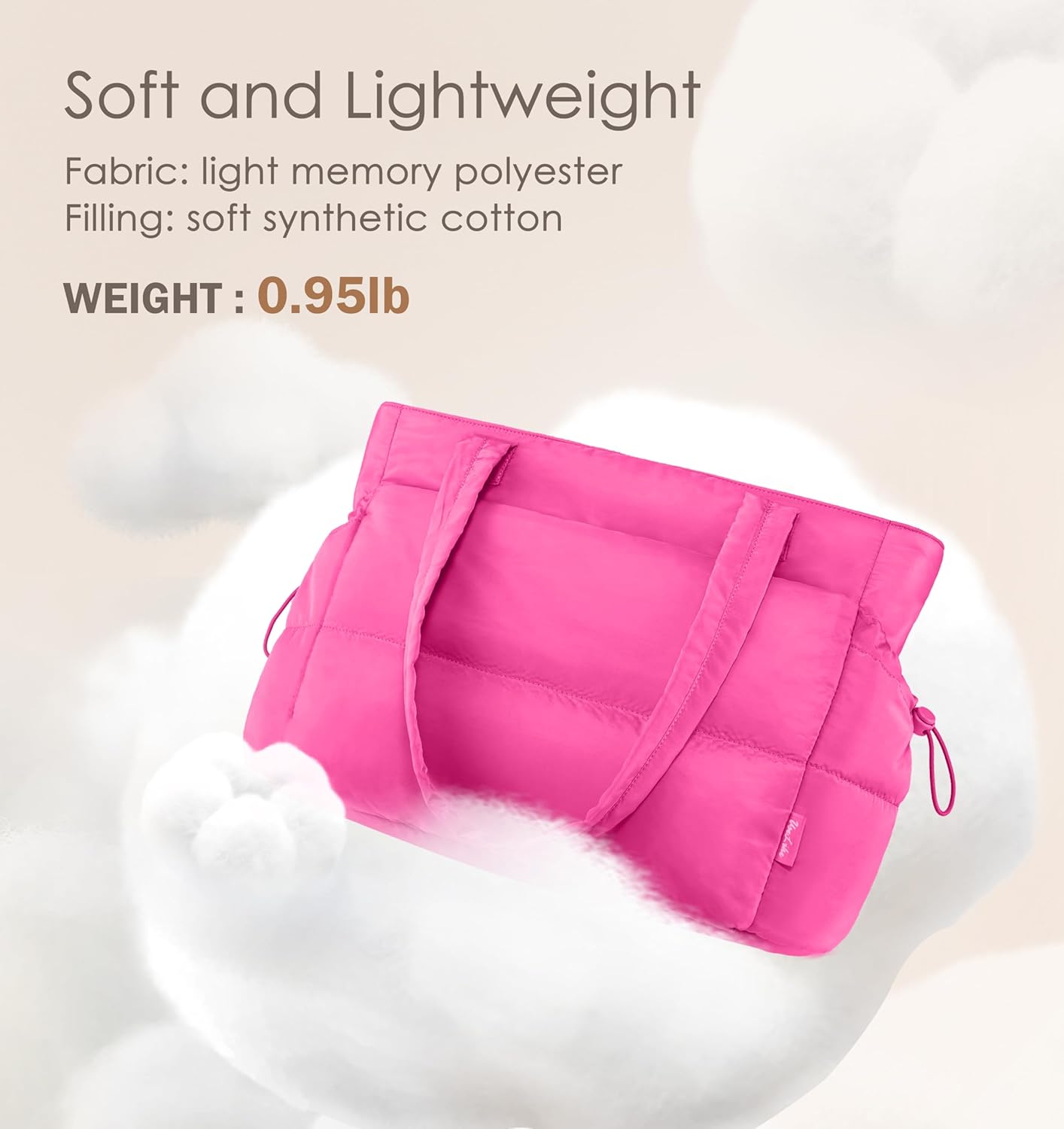 Tote Bag for Women Puffy Work Bags for Women with Zipper Lightweight Quilted Puffer Tote Bag for Travel, Teacher, Nurse