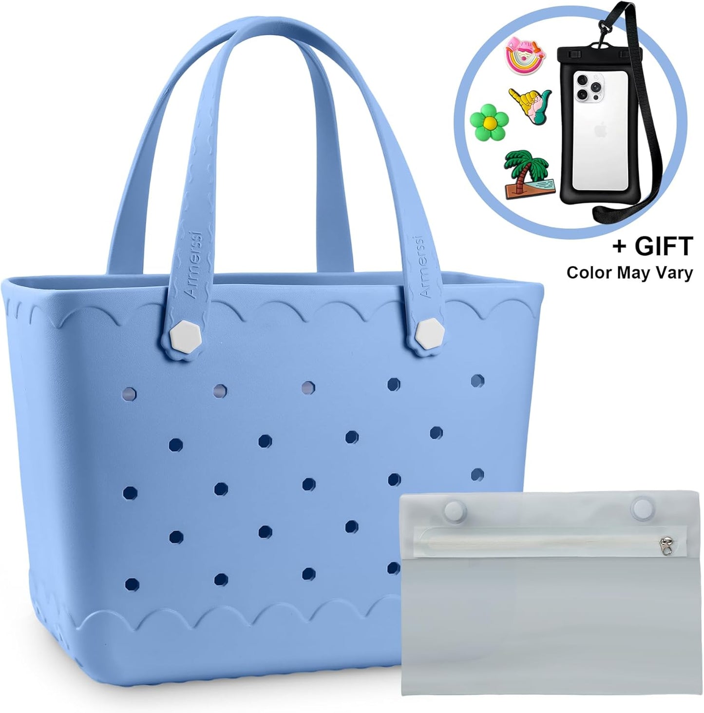 Rubber Beach Bag Waterproof Durable Tote Bag for Beach Sports Pool Modern Rubber Tote