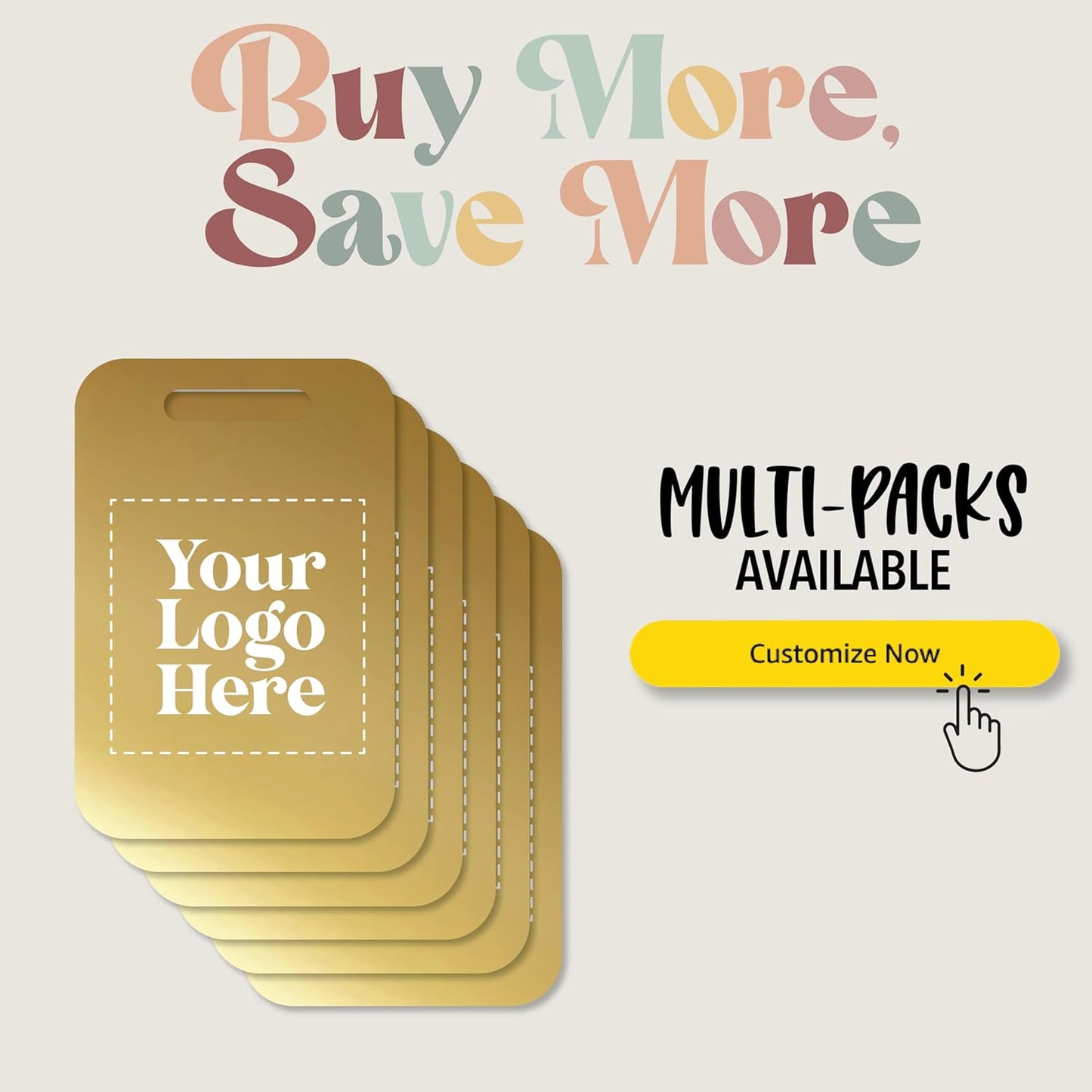 Personalized Logo Name Tag for Luggage (3 or 6 Count Pack) | Custom Tag for Suitcase | Acrylic Name