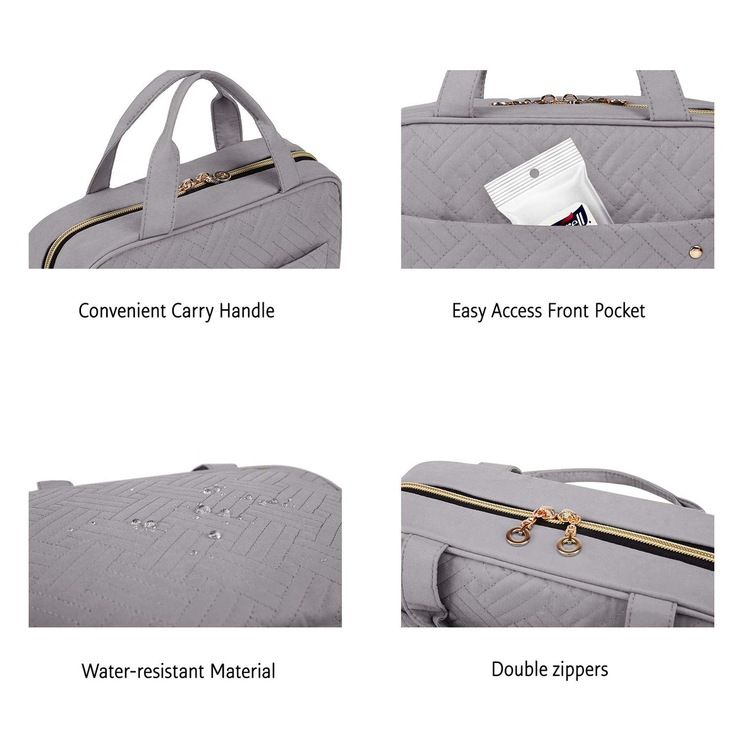 BAGSMART Toiletry Bag Travel Bag with Hanging Hook, Water-resistant Makeup Cosmetic Bag Travel