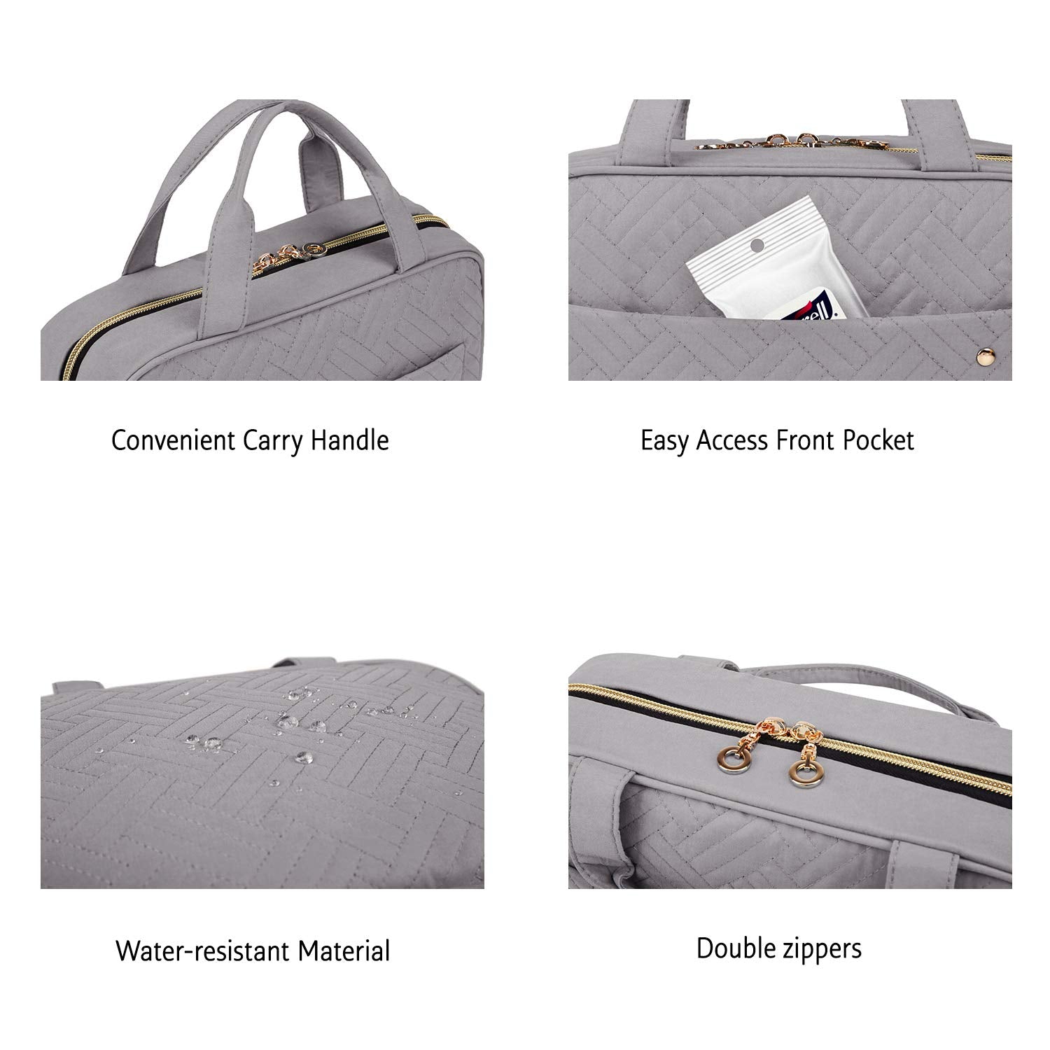 BAGSMART Toiletry Bag Travel Bag with Hanging Hook, Water-resistant Makeup Cosmetic Bag Travel