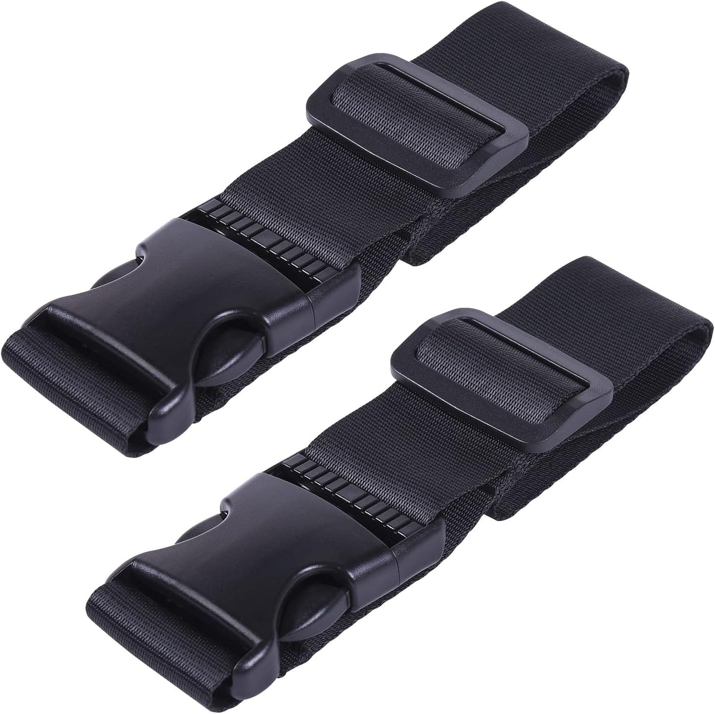 Wisdompro 2 Pcs Add a Bag Luggage Strap, Heavy Duty Adjustable Suitcase Belt Travel Attachment Travel Accessories for Connecting Your Luggage Together - Black, 31 Inch
