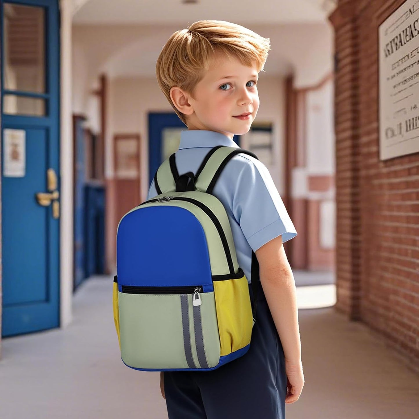 Kids Backpack for Boys Kindergarten School Backpack 14 inch Bookbag for Boys 4-8