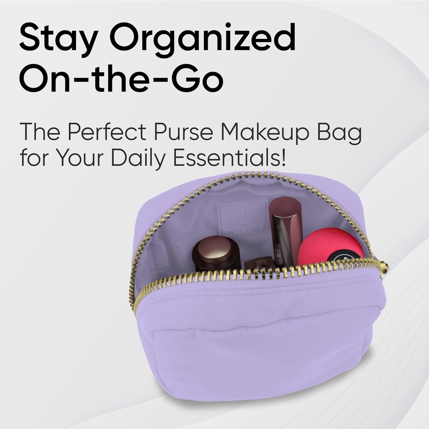 DANCOUR Nylon Makeup Bags for Women Large Preppy Travel Toiletry Pouch Cosmetic Bag Makeup Organizer