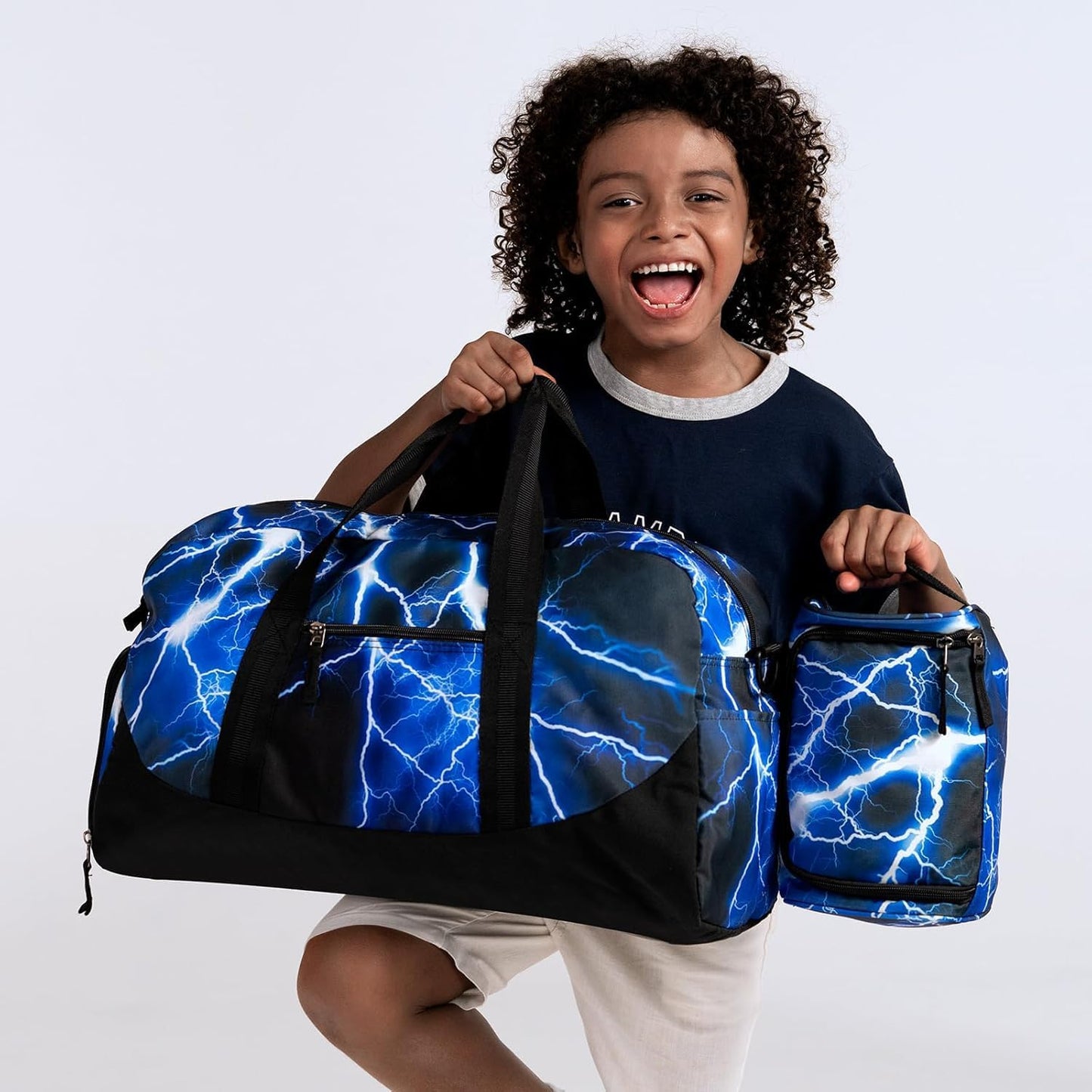 Choco Mocha Kids Duffle Bag Boys - Monster Truck Weekender Overnight Bags for Boy, Orange