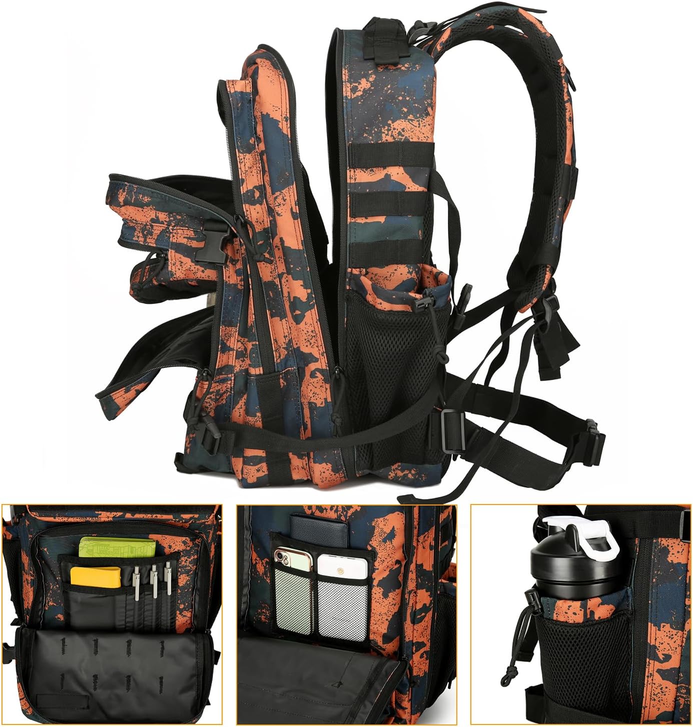25L Tactical Backpack for Men Women Military Backpack Army Assault Pack Molle Backpack Small Bug Out Bag Travel Rucksack Daypack (Mars Camo)